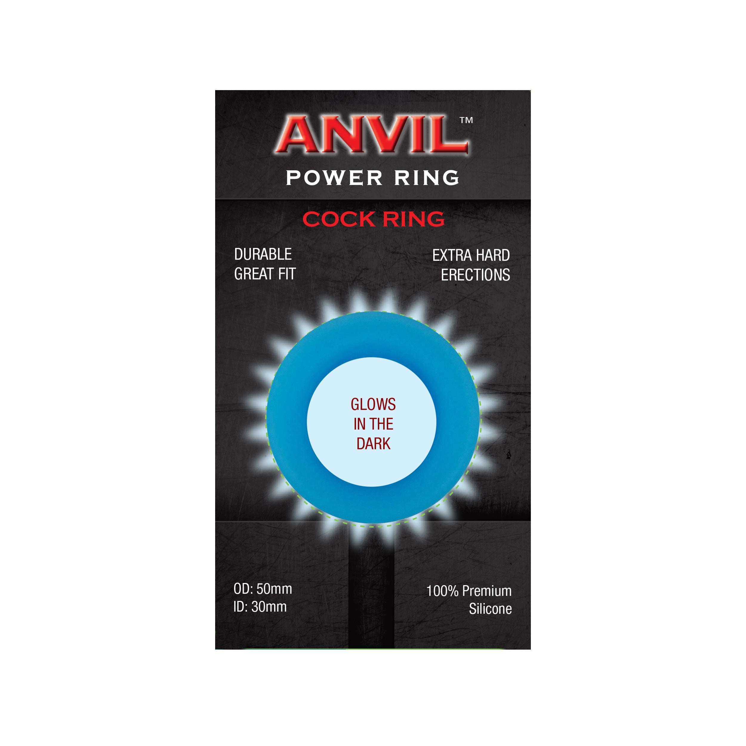 Anvil Glow-in-the-Dark Blue Power Ring