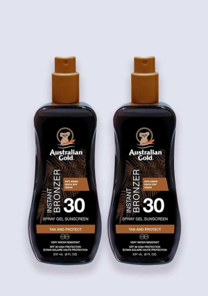 Australian Gold Spray Gel With Instant Bronzer SPF 30 237ml - 2 Pack Saver