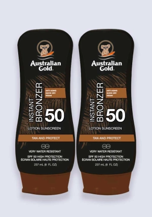 Australian Gold Sun Lotion With Bronzer SPF 50 237ml - 2 Pack Saver