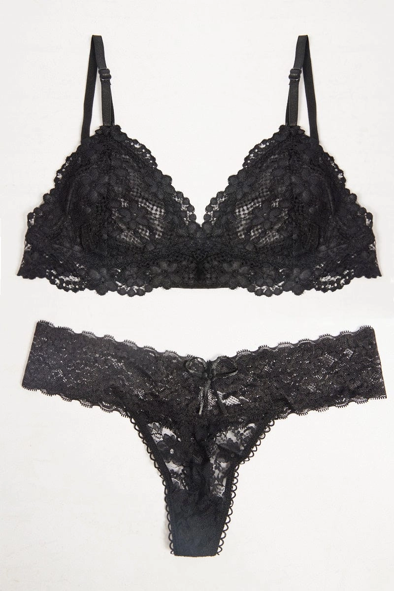 Black Lace Lingerie Set