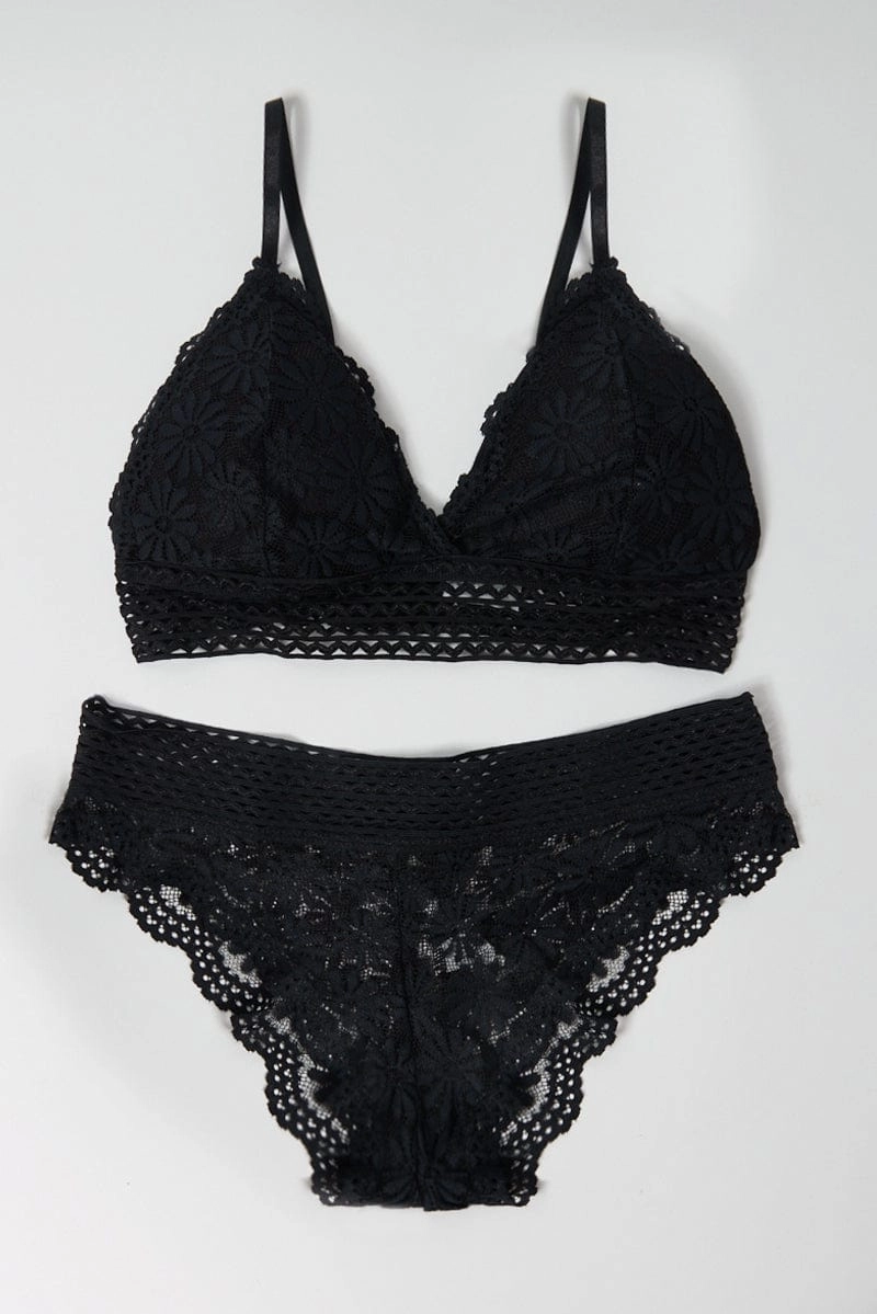 Black Lace Lingerie Set