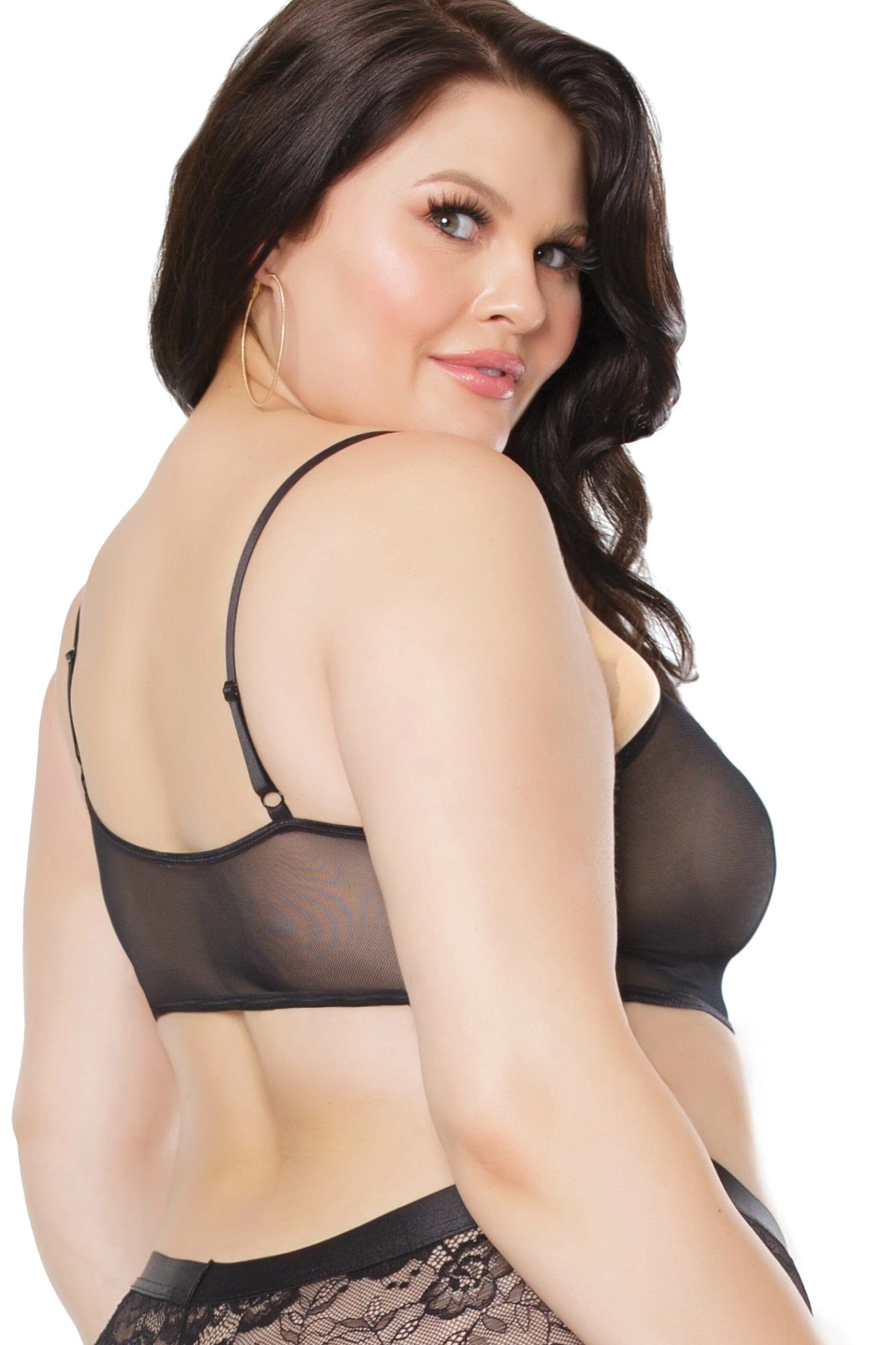 Black Mesh Bralette | Plus Size