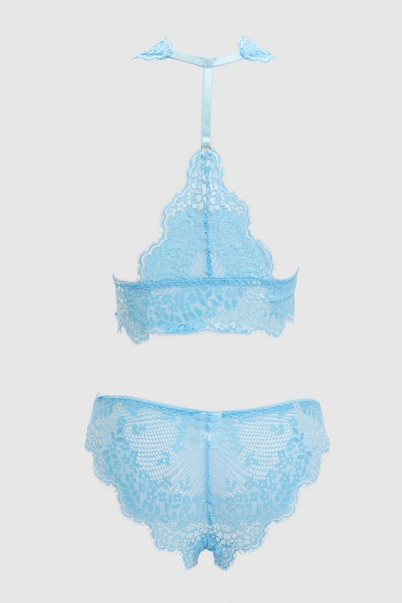 Blue Lace Lingerie Set
