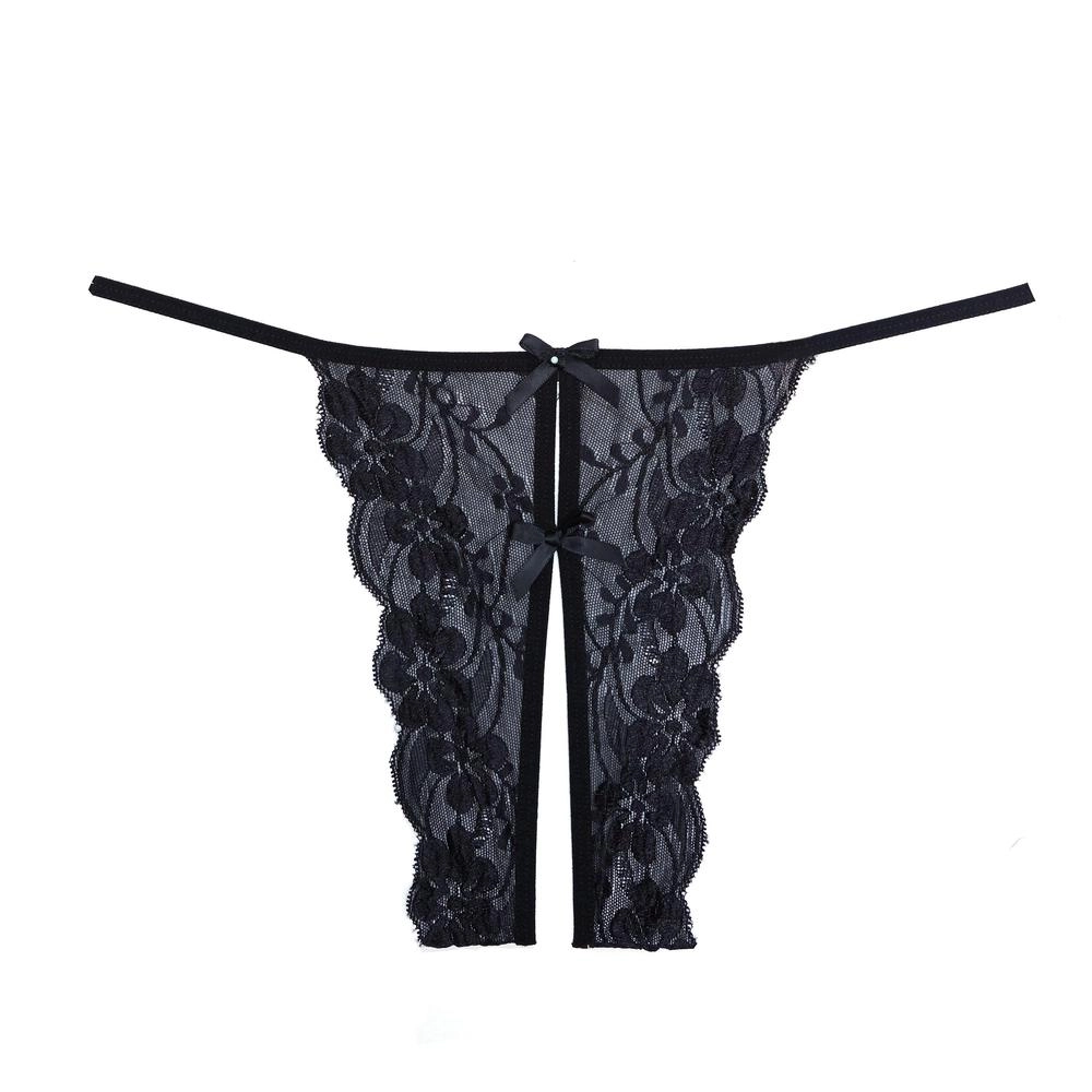 Bow Back Crotchless Lace Panty