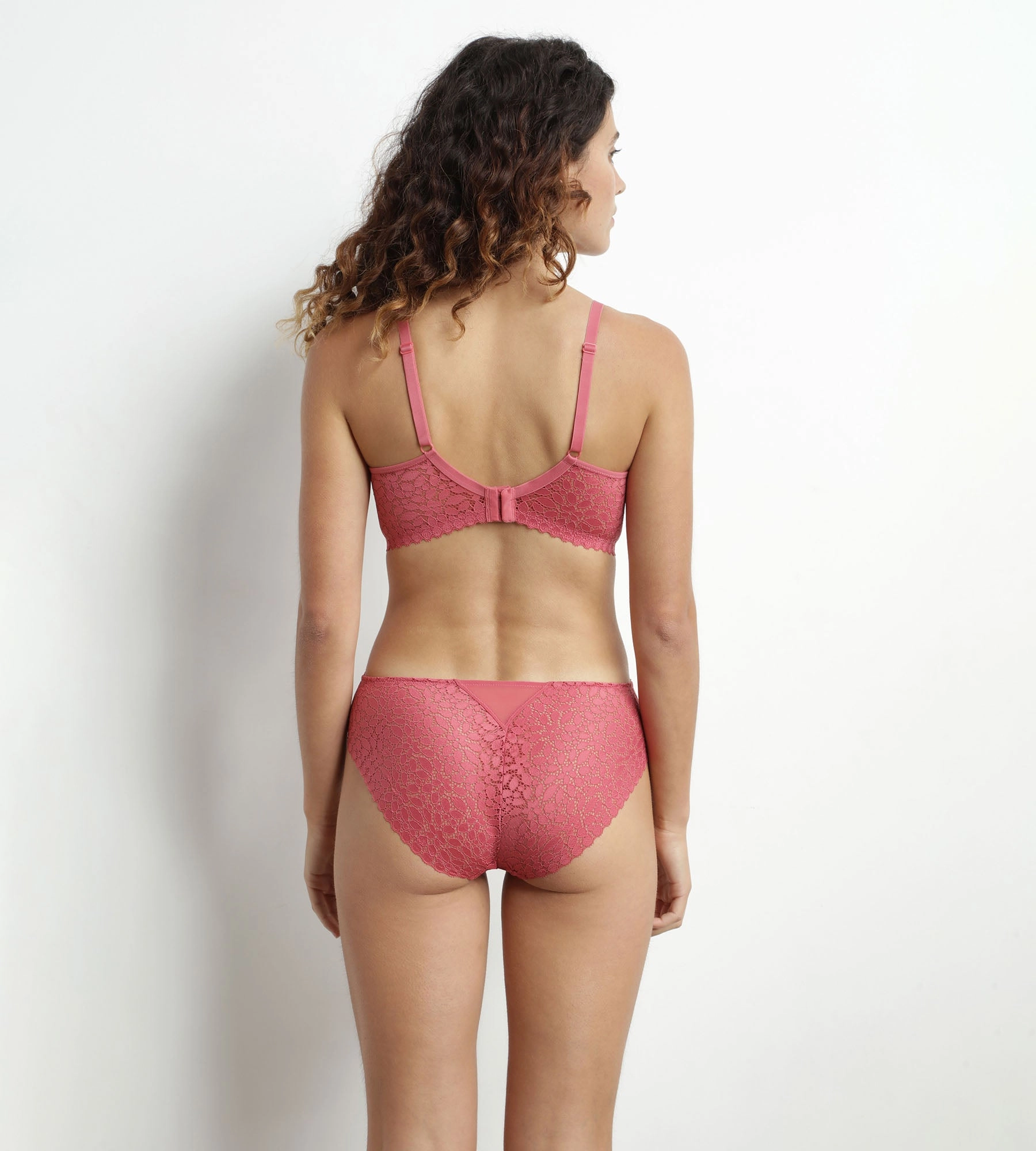 Culotte femme en dentelle florale Rose Satin Dim Daily Dentelle