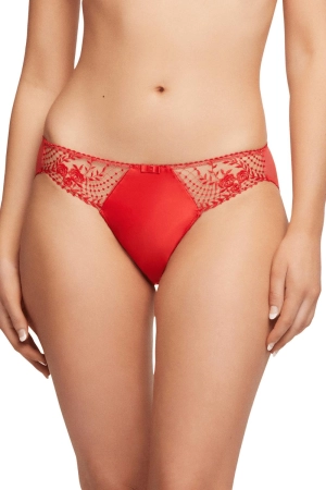 Dita Von Teese Julie's Roses Satin Bikini Panty Roses Red