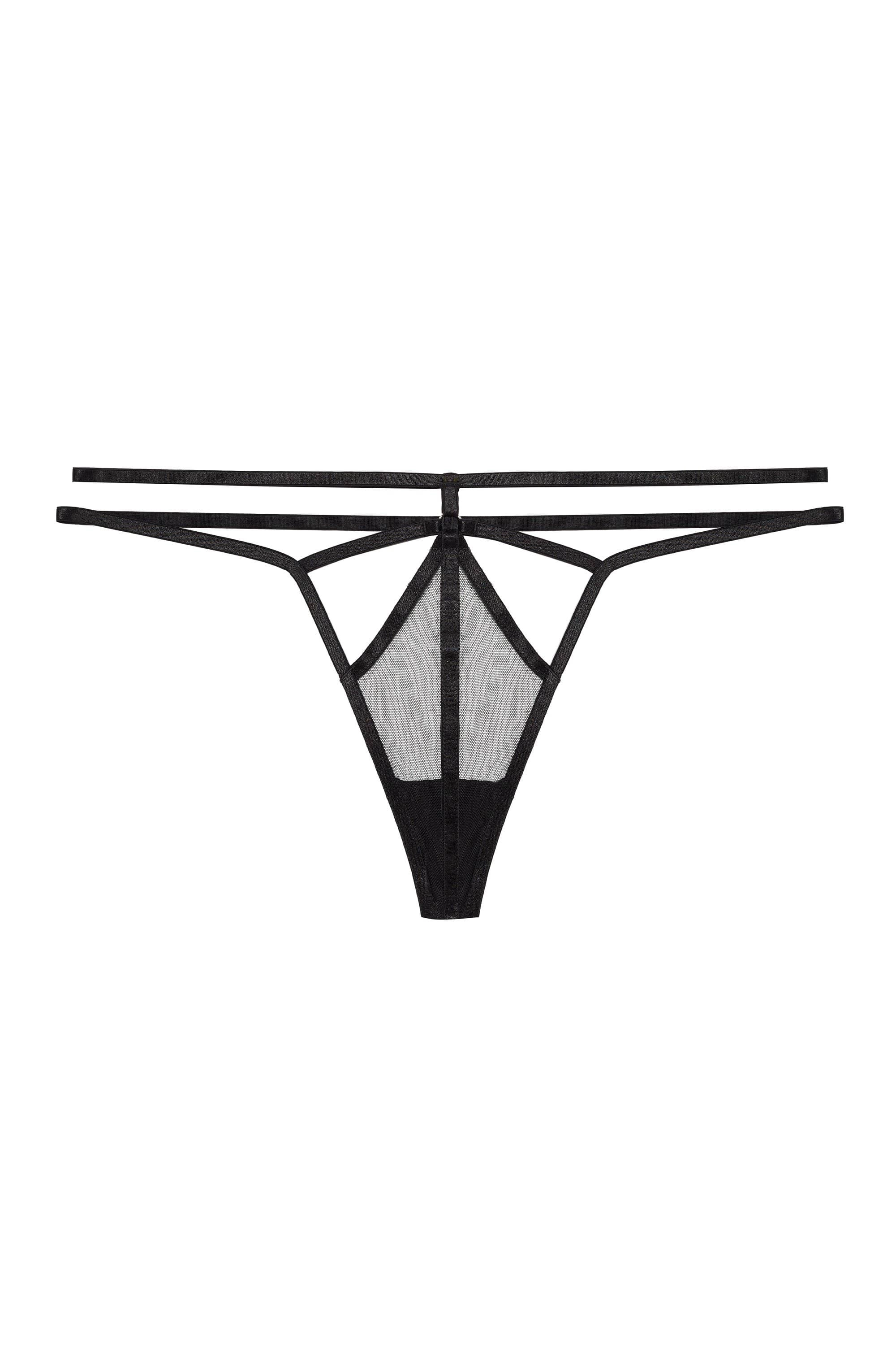 Everleigh Black Open Ring Thong