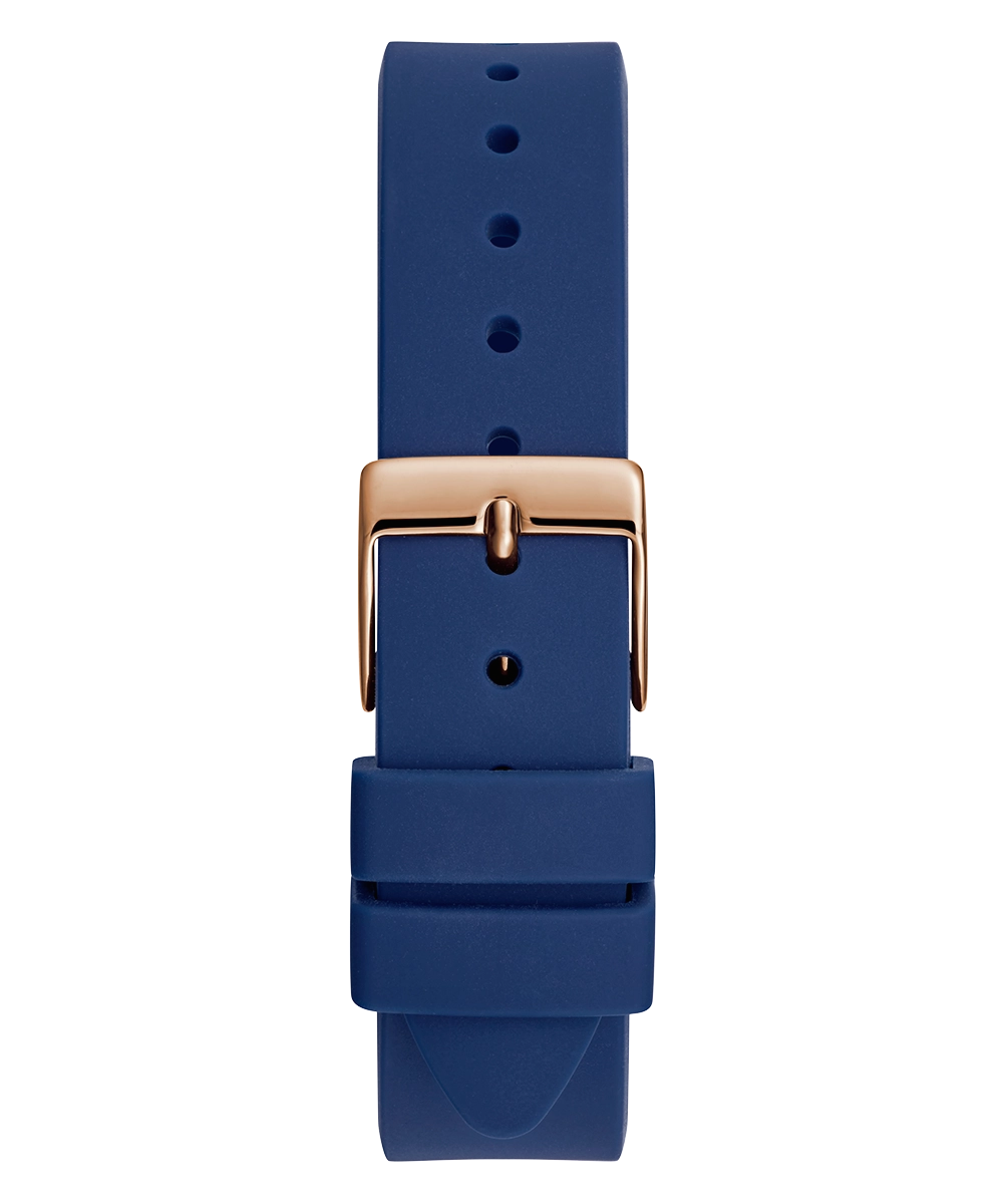 GUESS Ladies Blue Rose Gold Tone Analog Watch