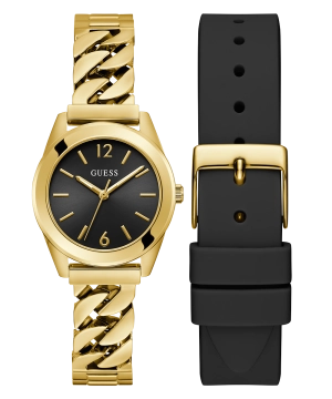 GUESS Ladies Gold Tone Analog Watch Box Set
