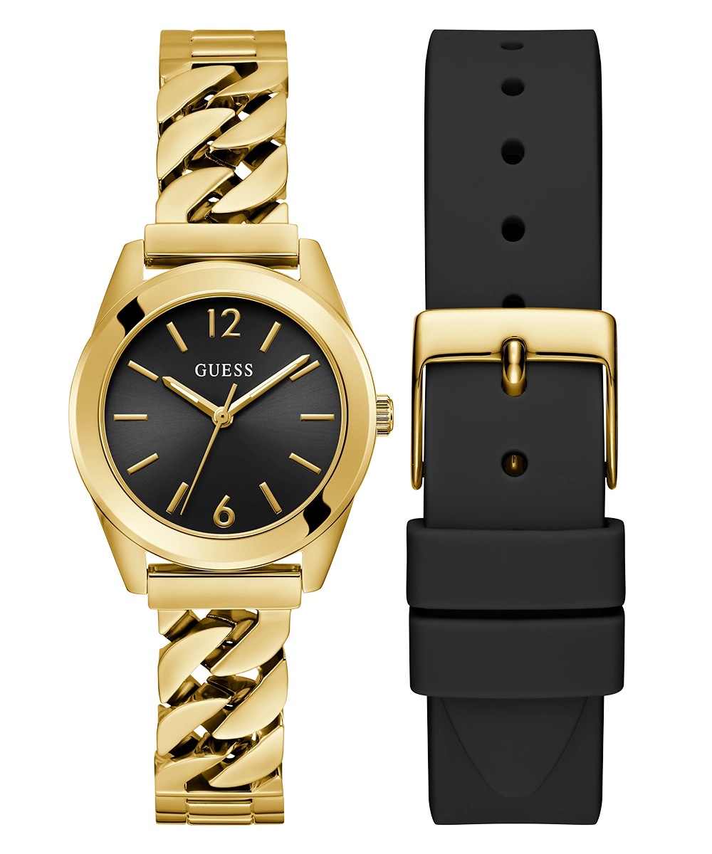 GUESS Ladies Gold Tone Analog Watch Box Set