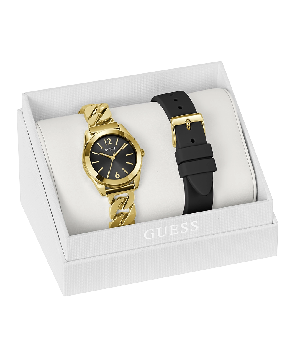 GUESS Ladies Gold Tone Analog Watch Box Set