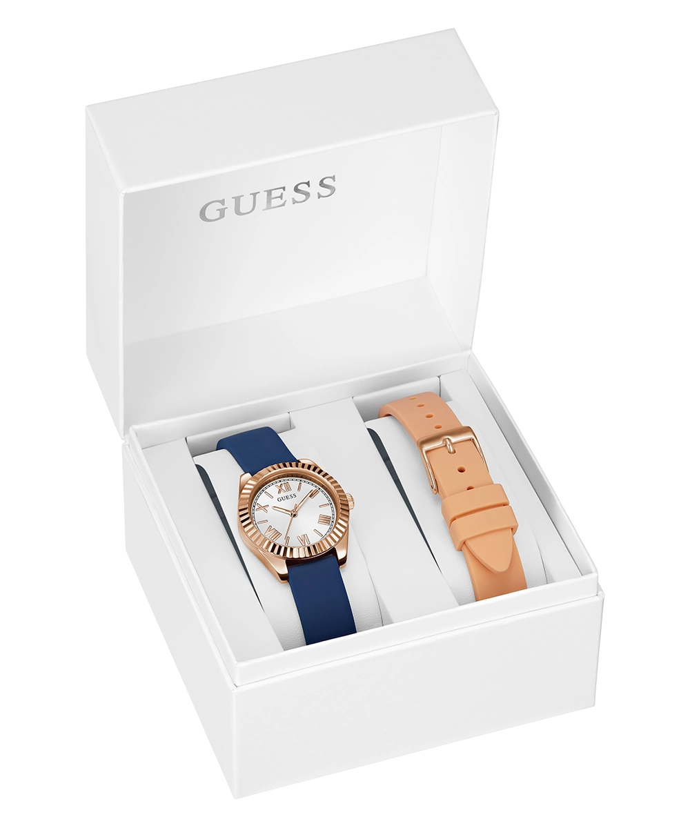 GUESS Ladies Rose Gold Tone Analog Watch Box Set