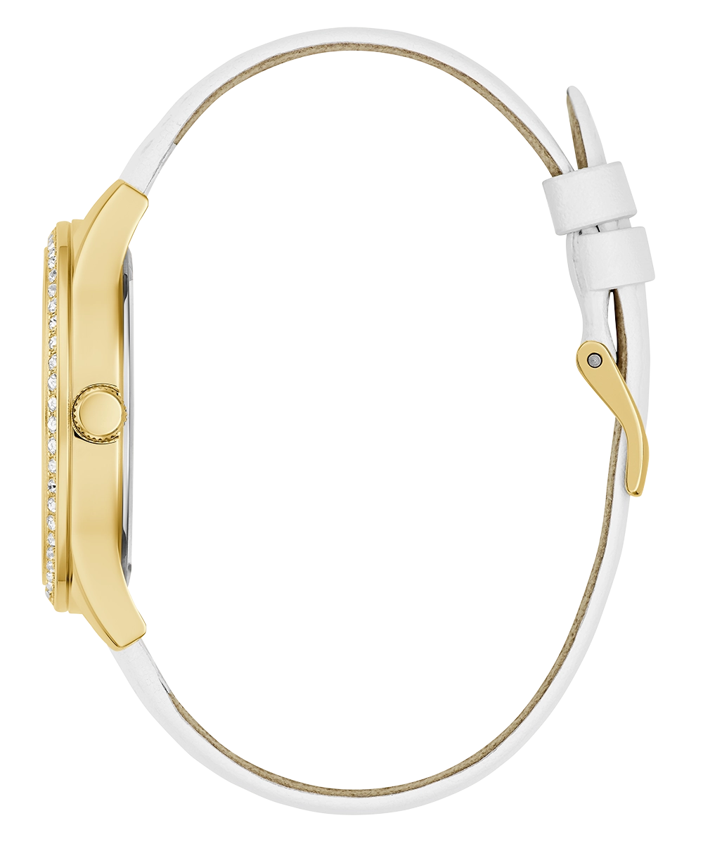 GUESS Ladies White Gold Tone Analog Watch