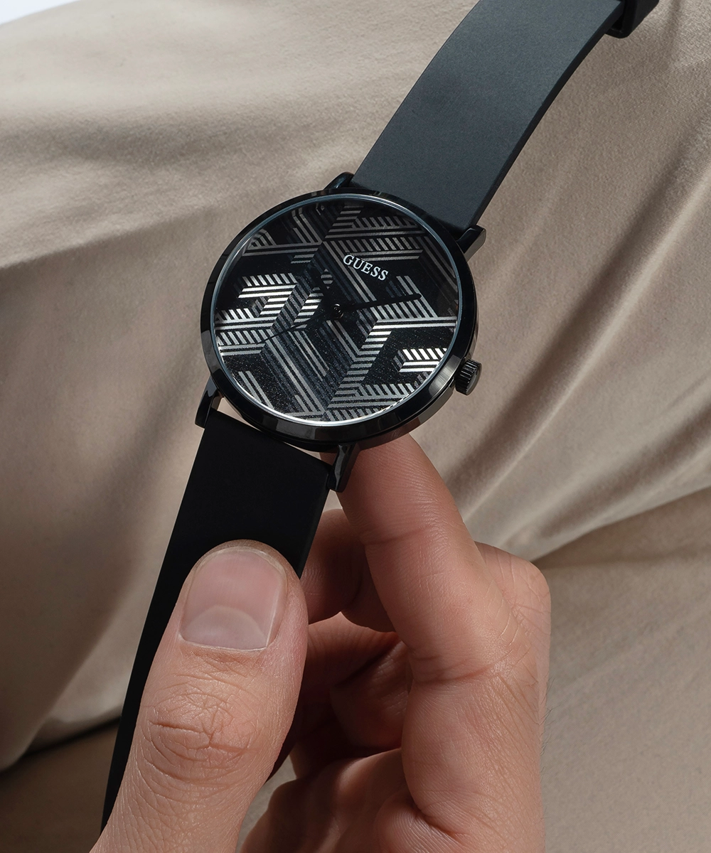GUESS Mens Black Analog Watch