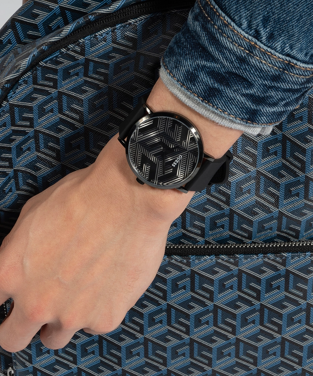 GUESS Mens Black Analog Watch