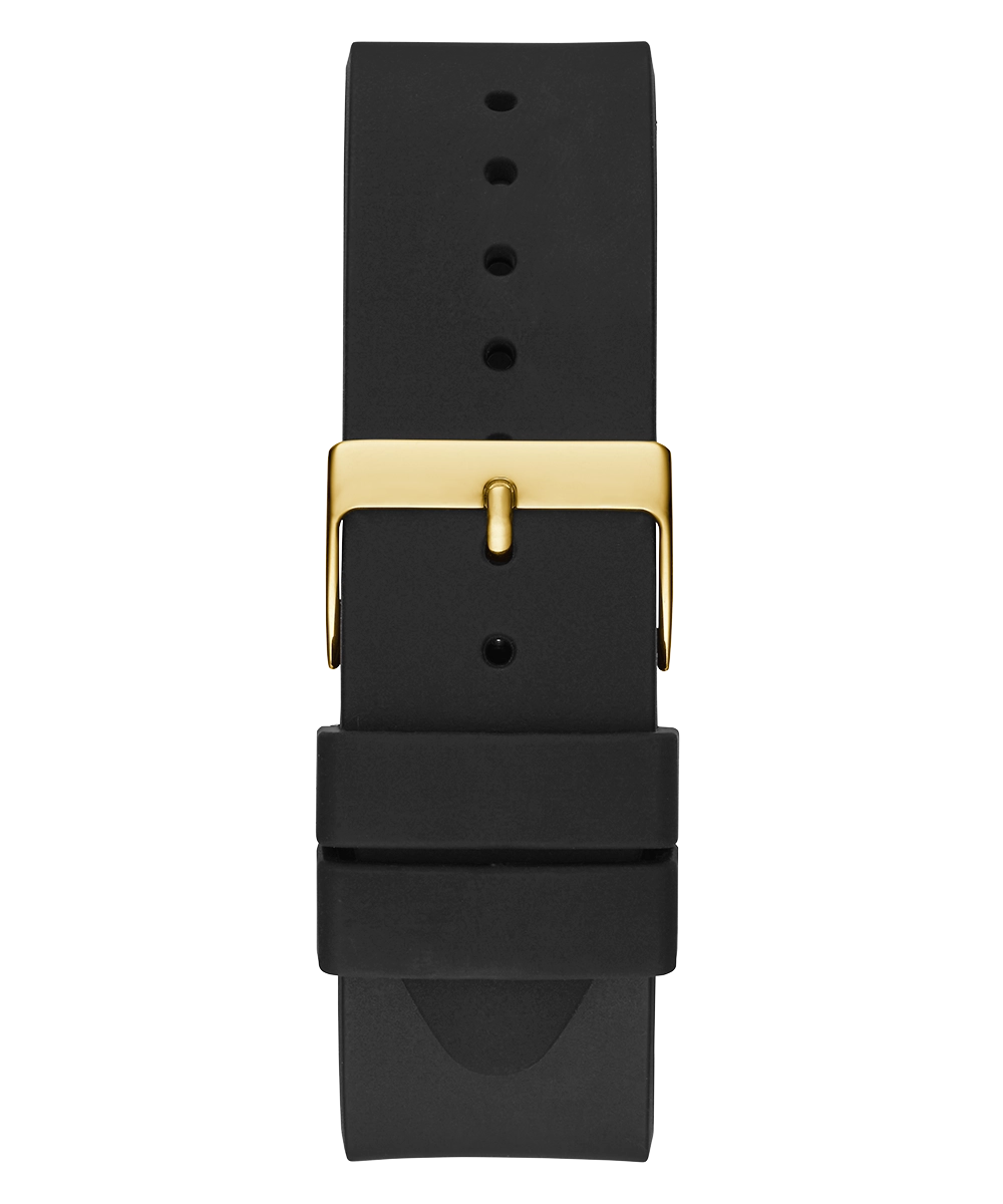 GUESS Mens Black Gold Tone Analog Watch