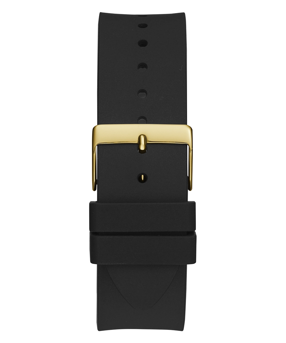 GUESS Mens Black Gold Tone Analog Watch