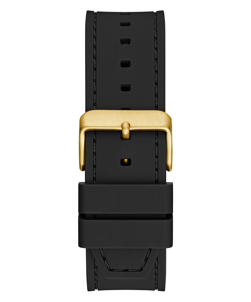 GUESS Mens Black Gold Tone Analog Watch