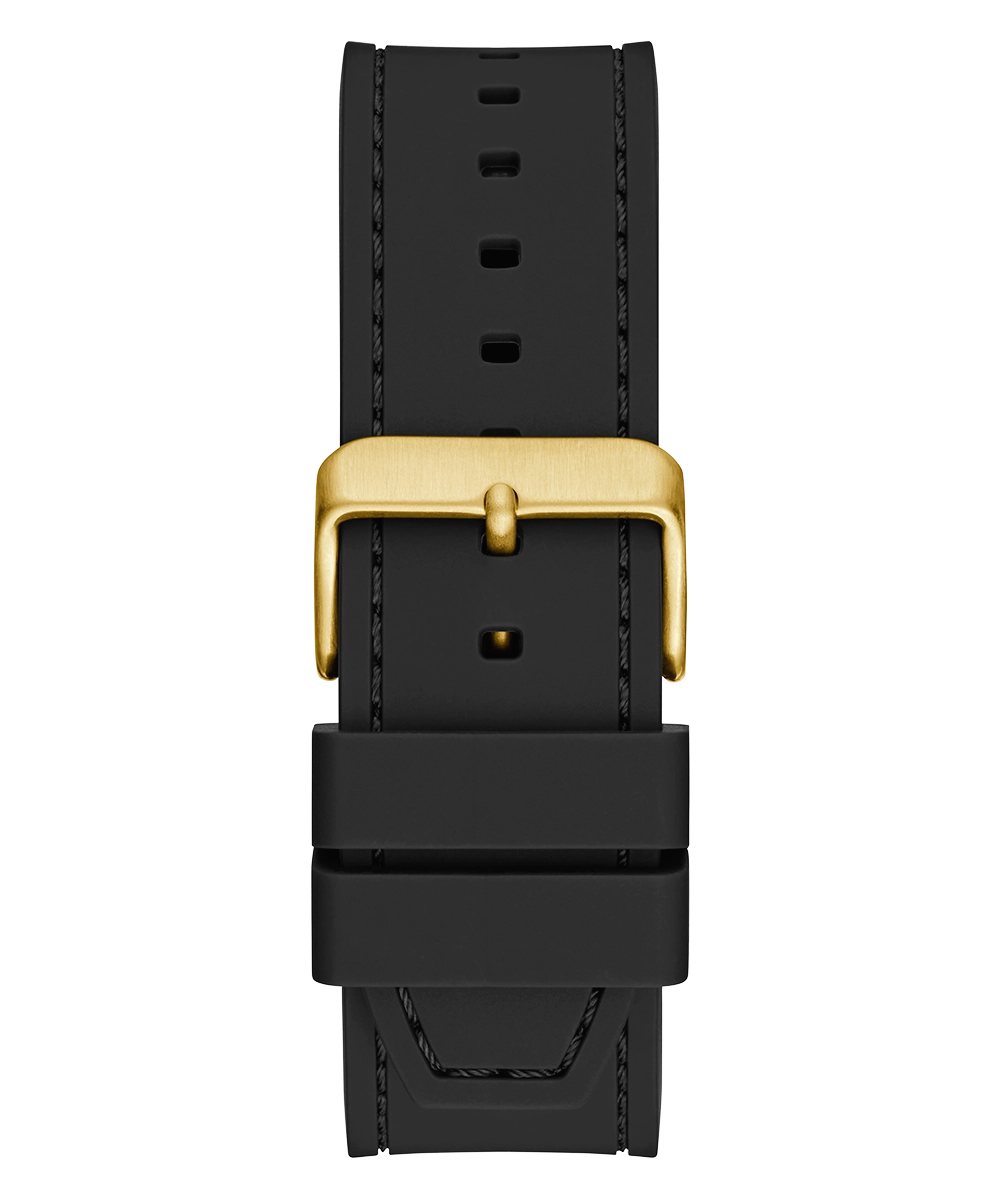 GUESS Mens Black Gold Tone Analog Watch