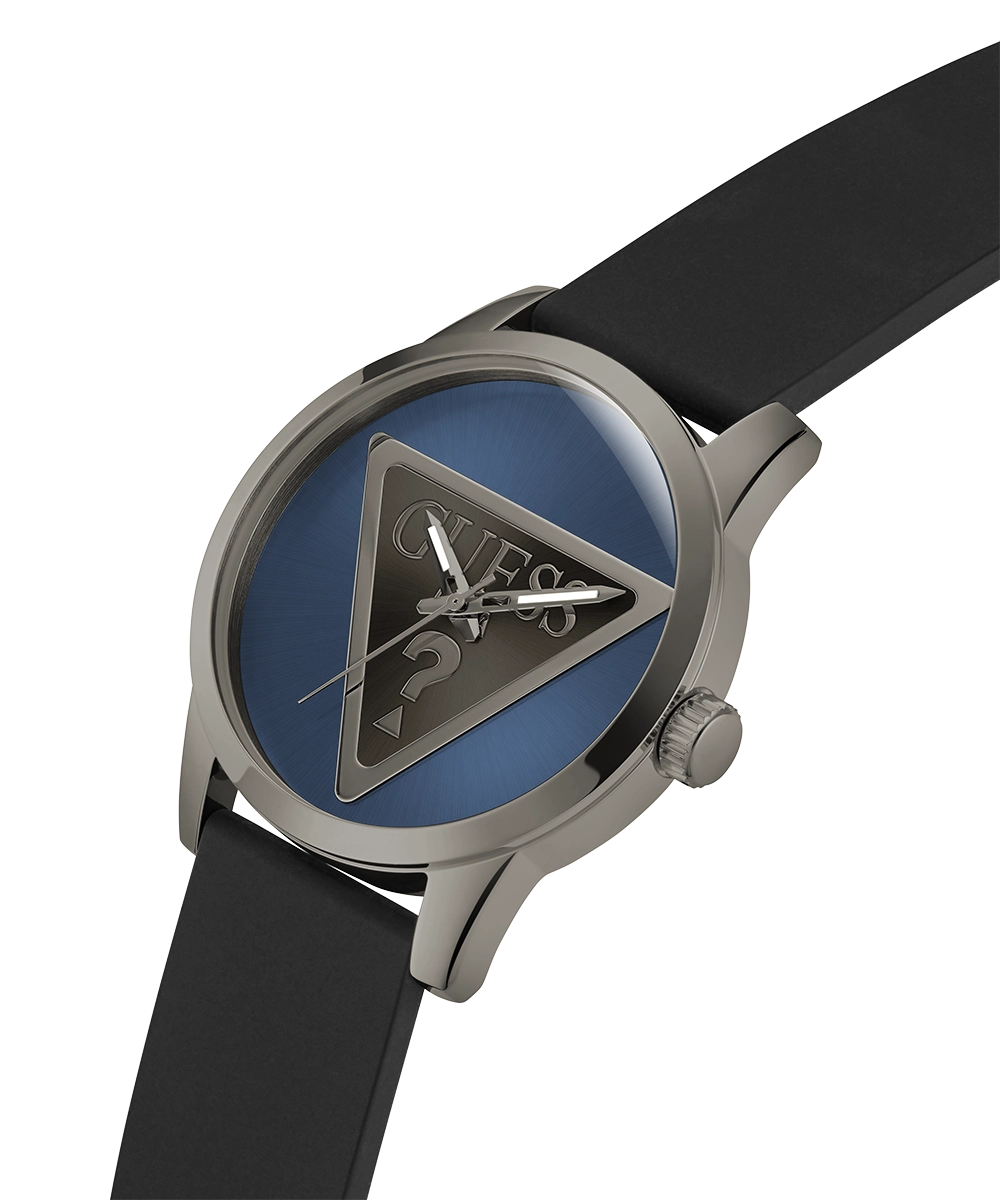 GUESS Mens Black Gunmetal Analog Watch