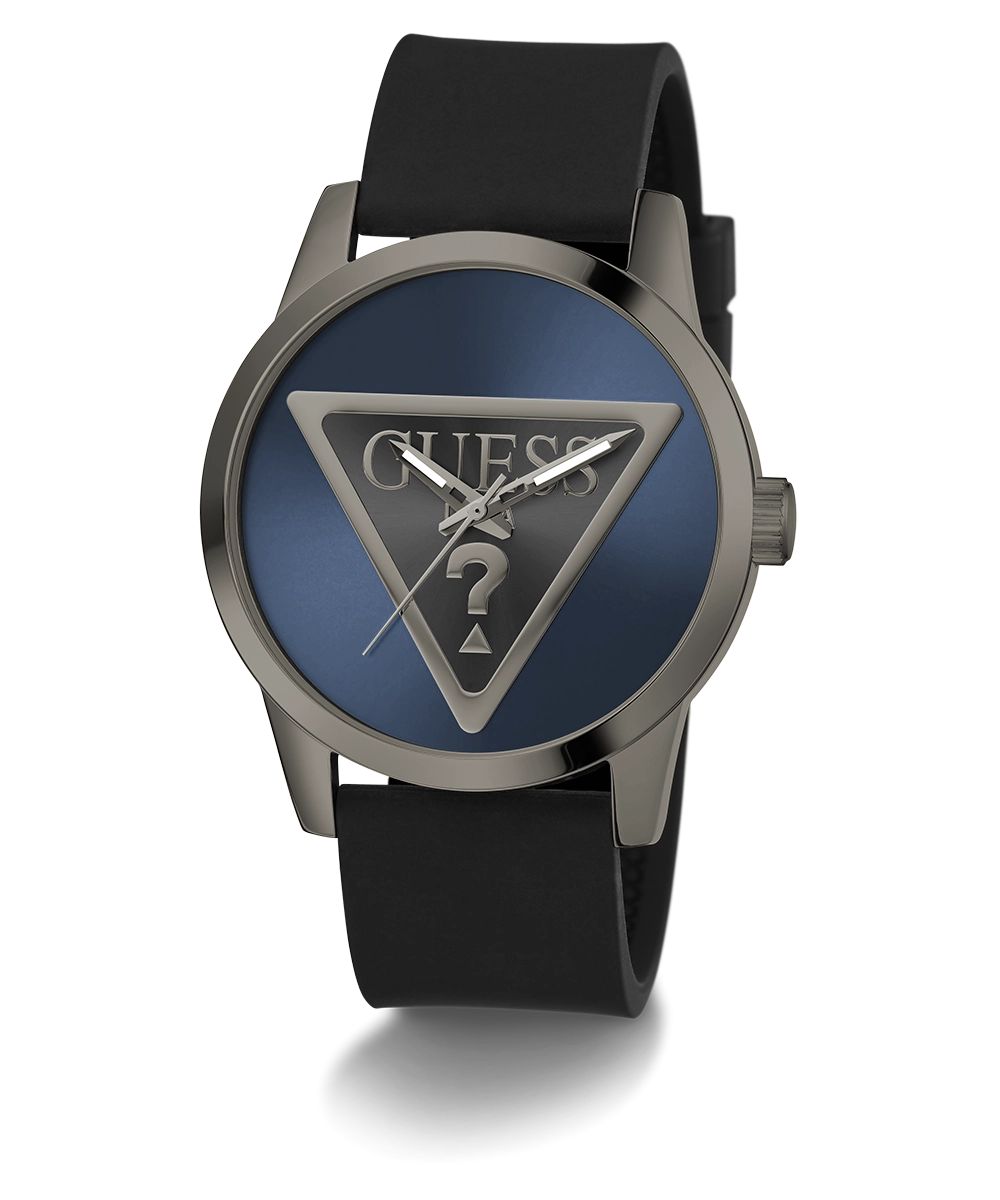 GUESS Mens Black Gunmetal Analog Watch