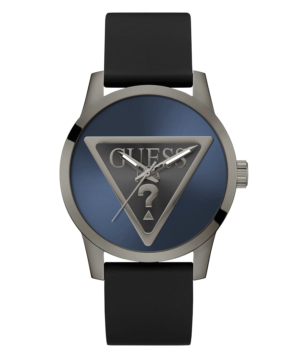 GUESS Mens Black Gunmetal Analog Watch