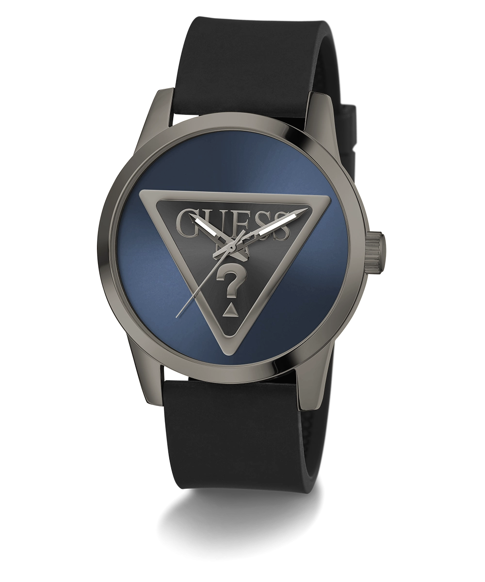 GUESS Mens Black Gunmetal Analog Watch