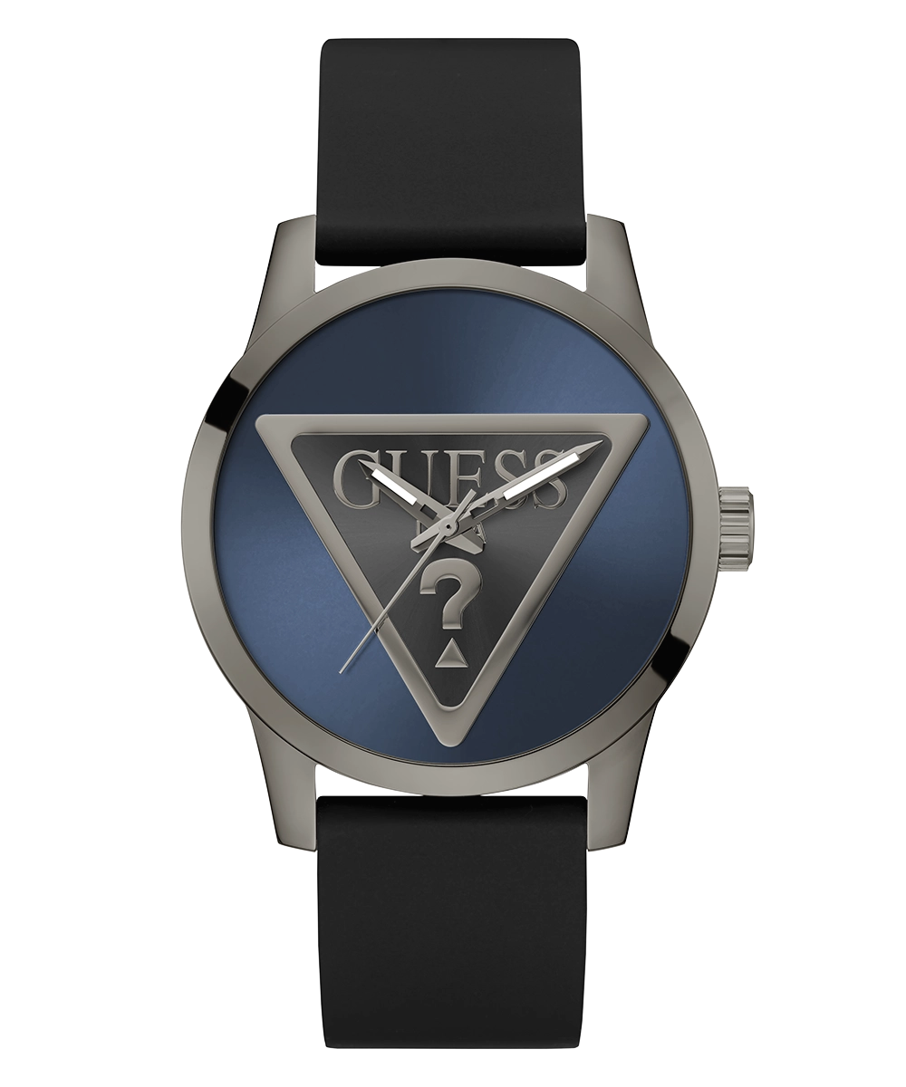 GUESS Mens Black Gunmetal Analog Watch