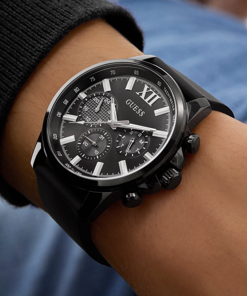 GUESS Mens Black Multi-function Watch