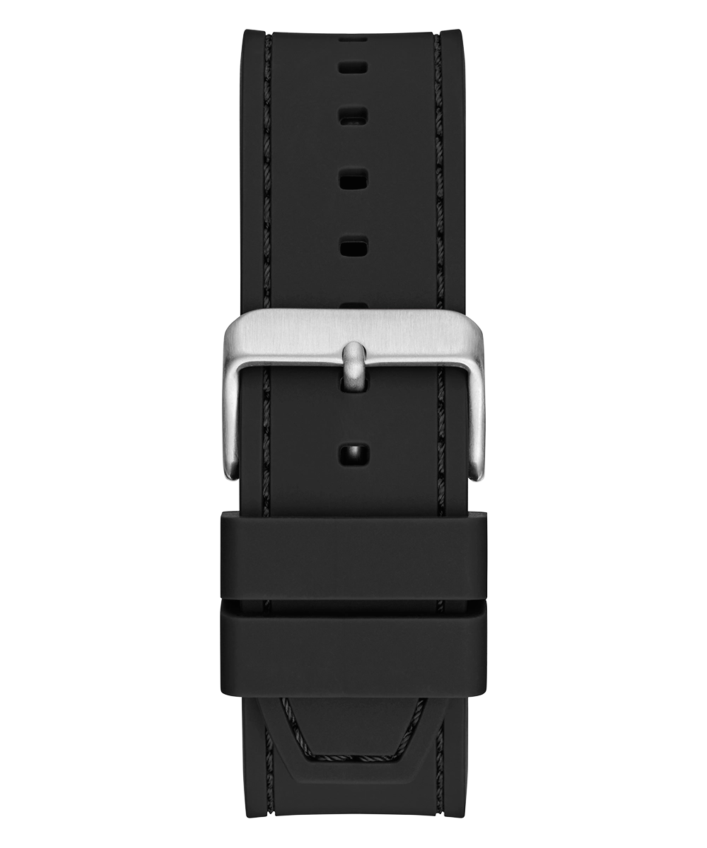 GUESS Mens Black Silver Tone Analog Watch