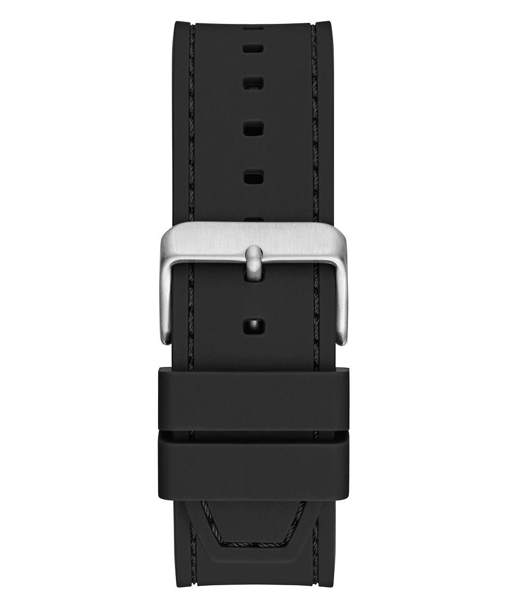 GUESS Mens Black Silver Tone Analog Watch