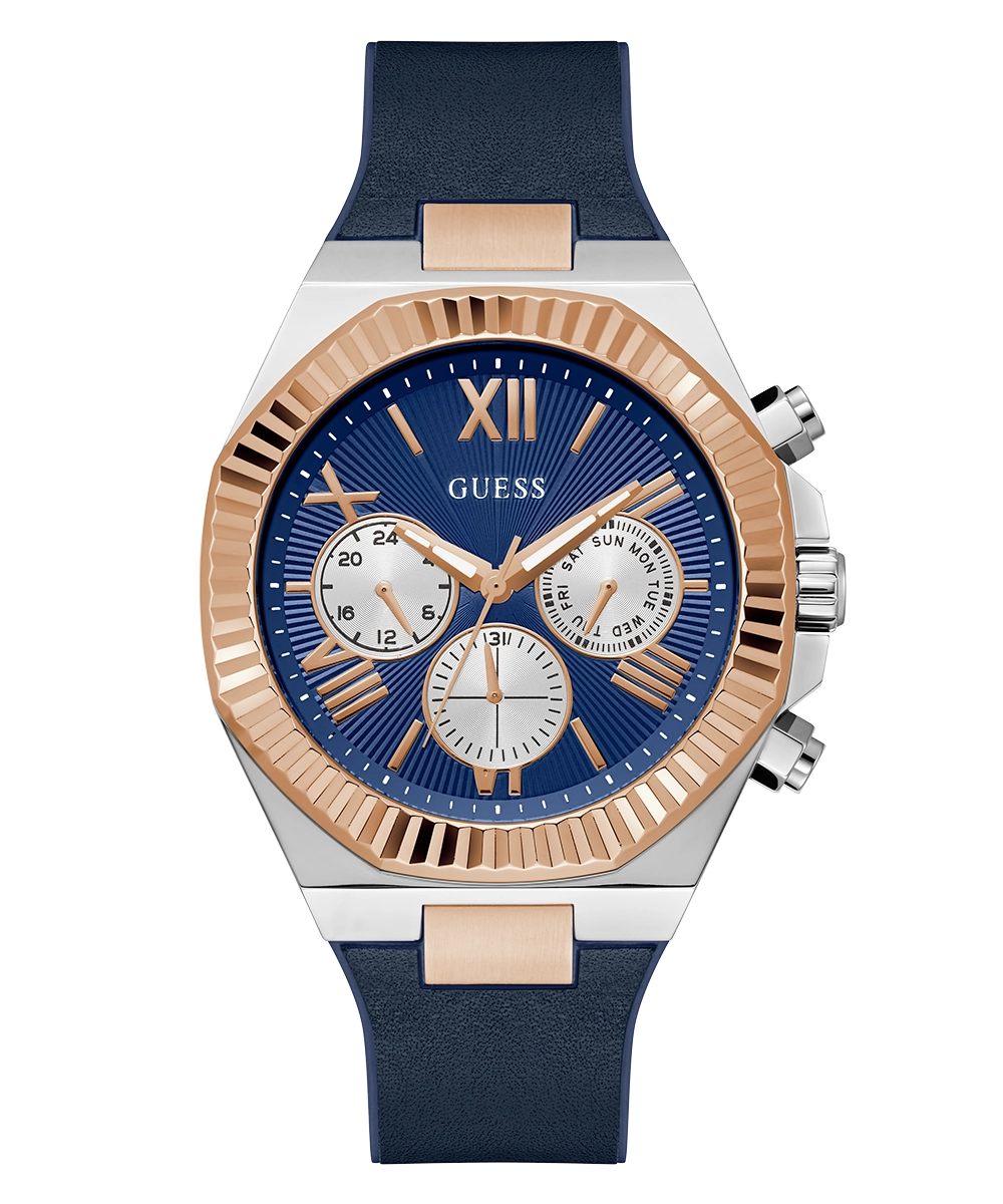 GUESS Mens Blue 2-Tone Multi-function Watch
