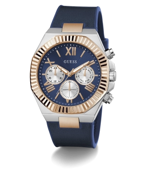 GUESS Mens Blue 2-Tone Multi-function Watch