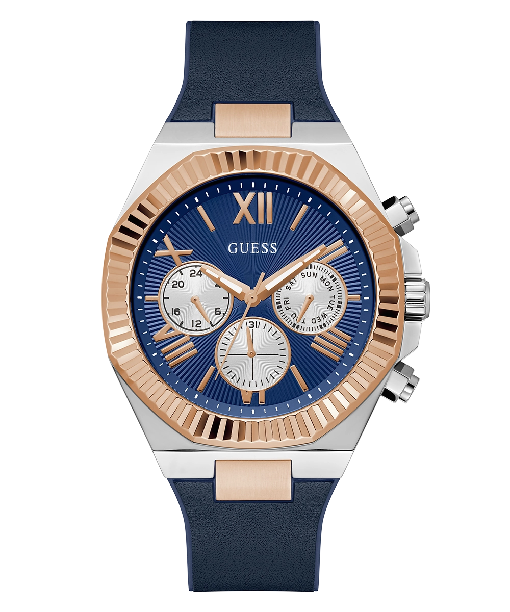 GUESS Mens Blue 2-Tone Multi-function Watch