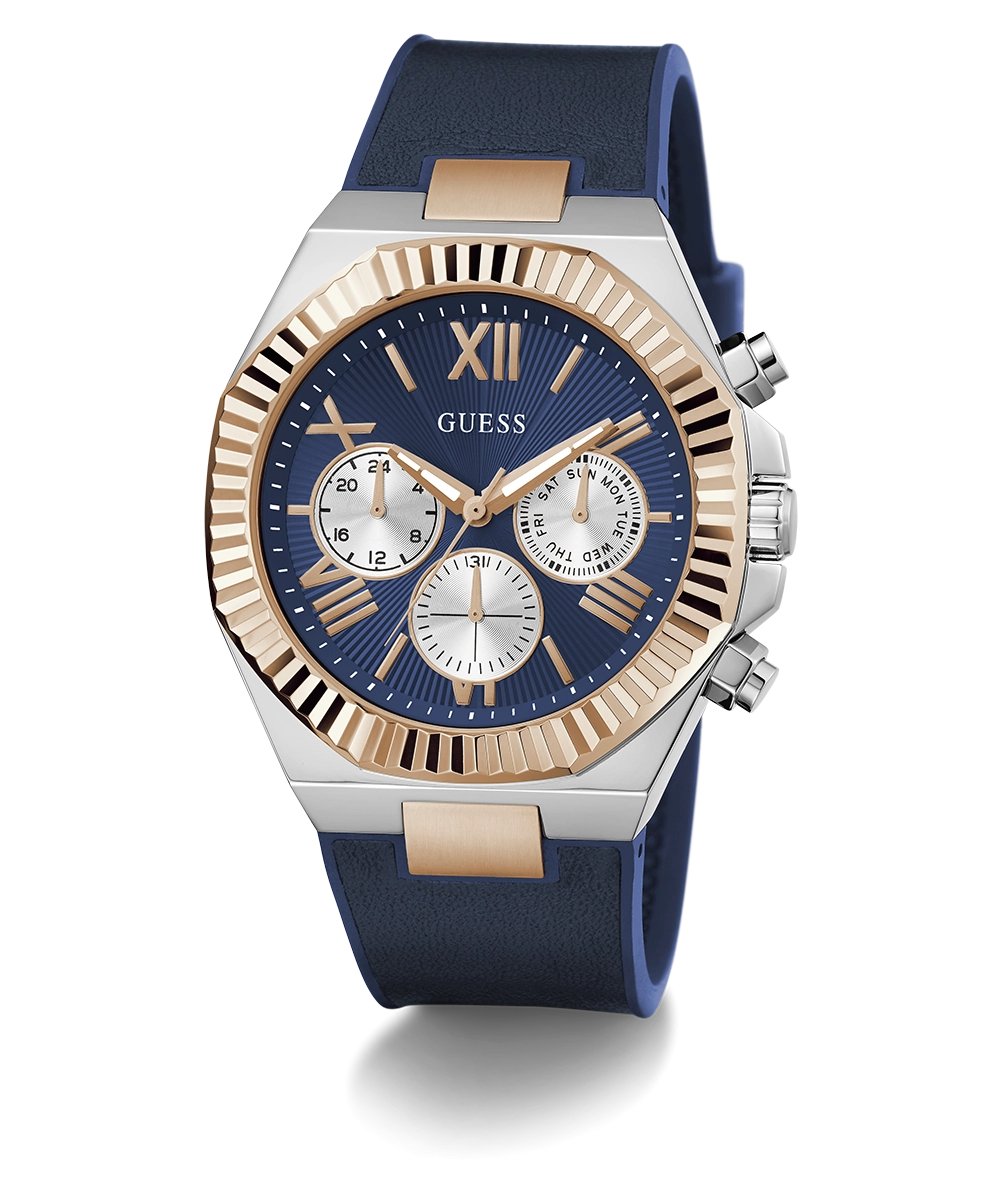 GUESS Mens Blue 2-Tone Multi-function Watch