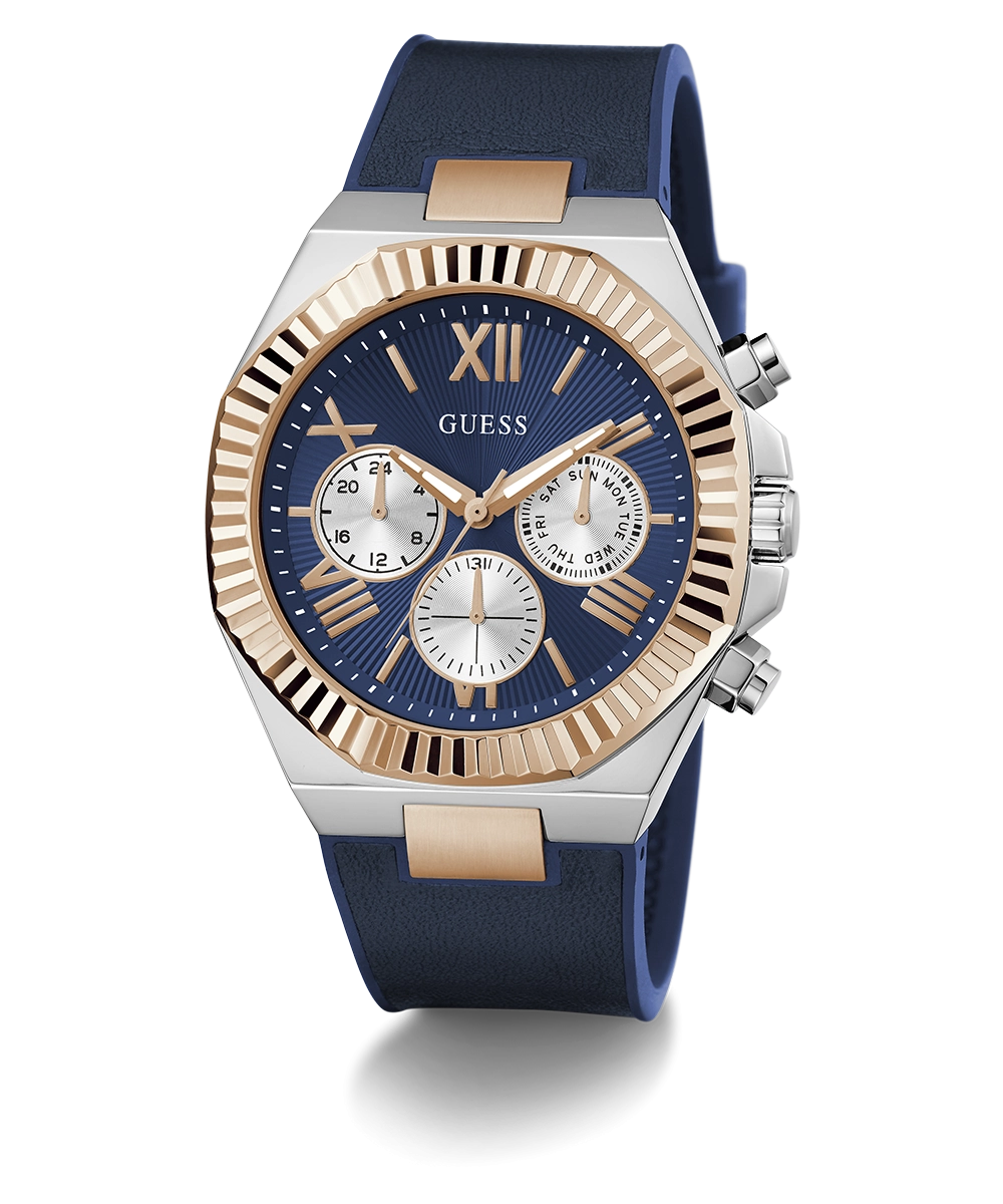 GUESS Mens Blue 2-Tone Multi-function Watch