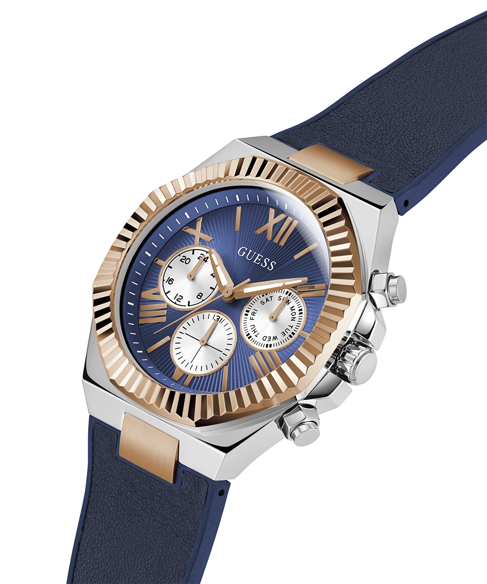 GUESS Mens Blue 2-Tone Multi-function Watch