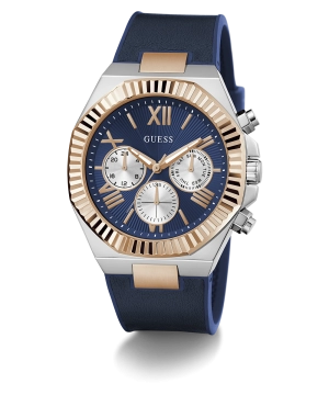 GUESS Mens Blue 2-Tone Multi-function Watch