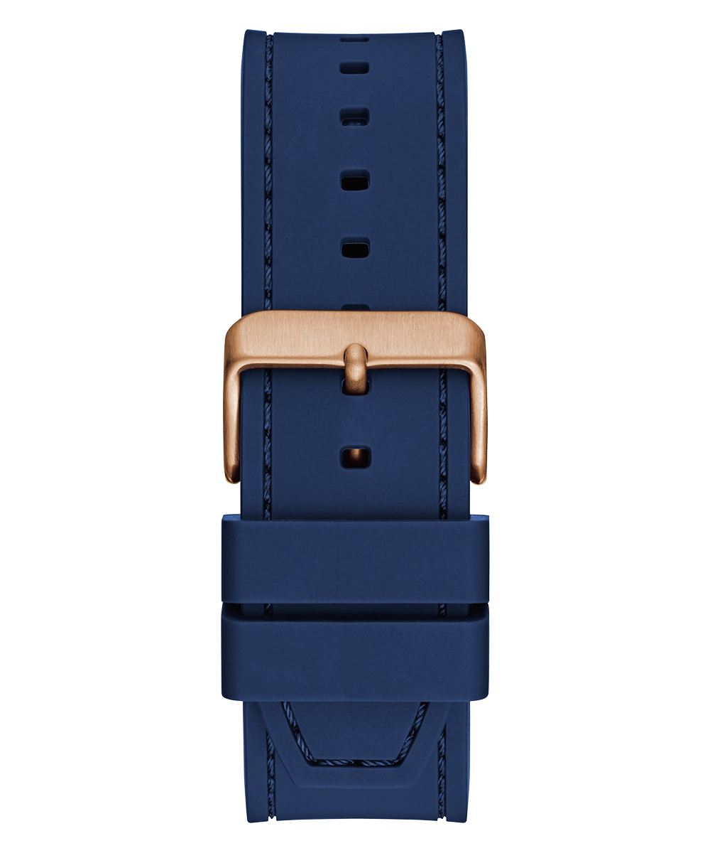 GUESS Mens Blue Rose Gold Tone Analog Watch