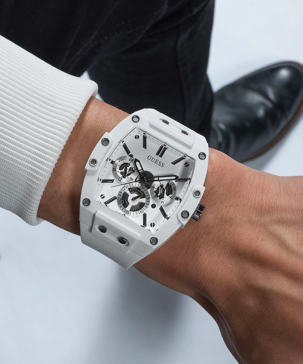 GUESS Mens White Multi-function Watch
