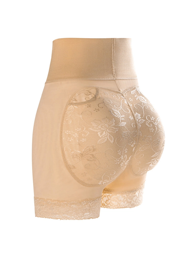 High Waist Lace Trim Butt-enhancing Shaping Shorts