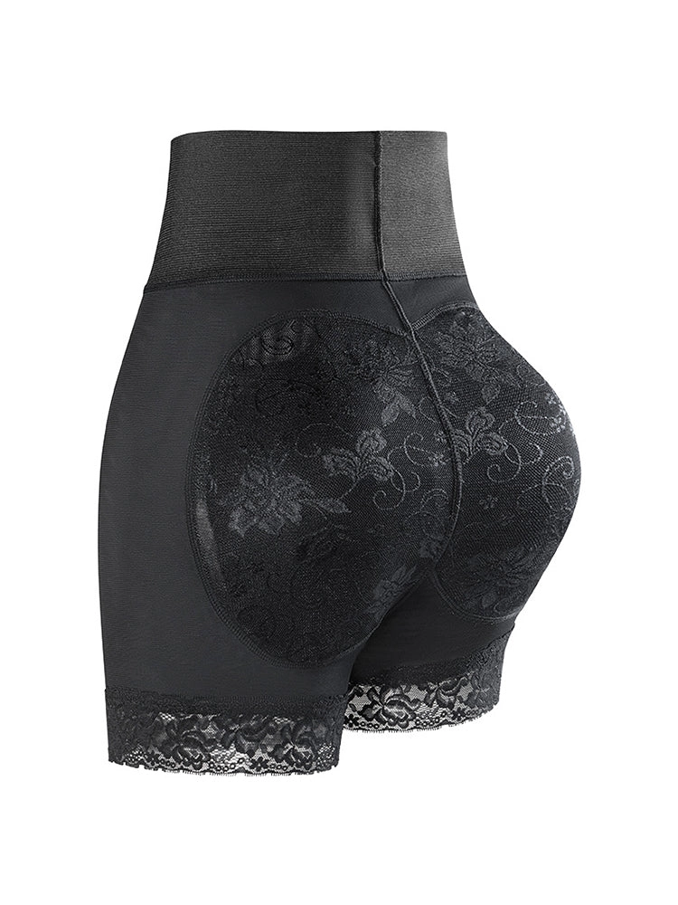 High Waist Lace Trim Butt-enhancing Shaping Shorts