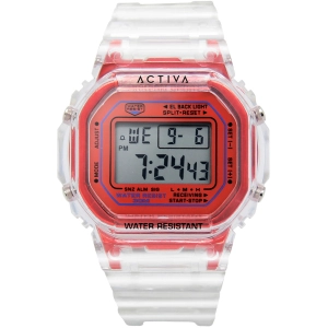 Invicta Unisex Watch - Activa Digital Red Dial Transparent Strap | ACW424-009