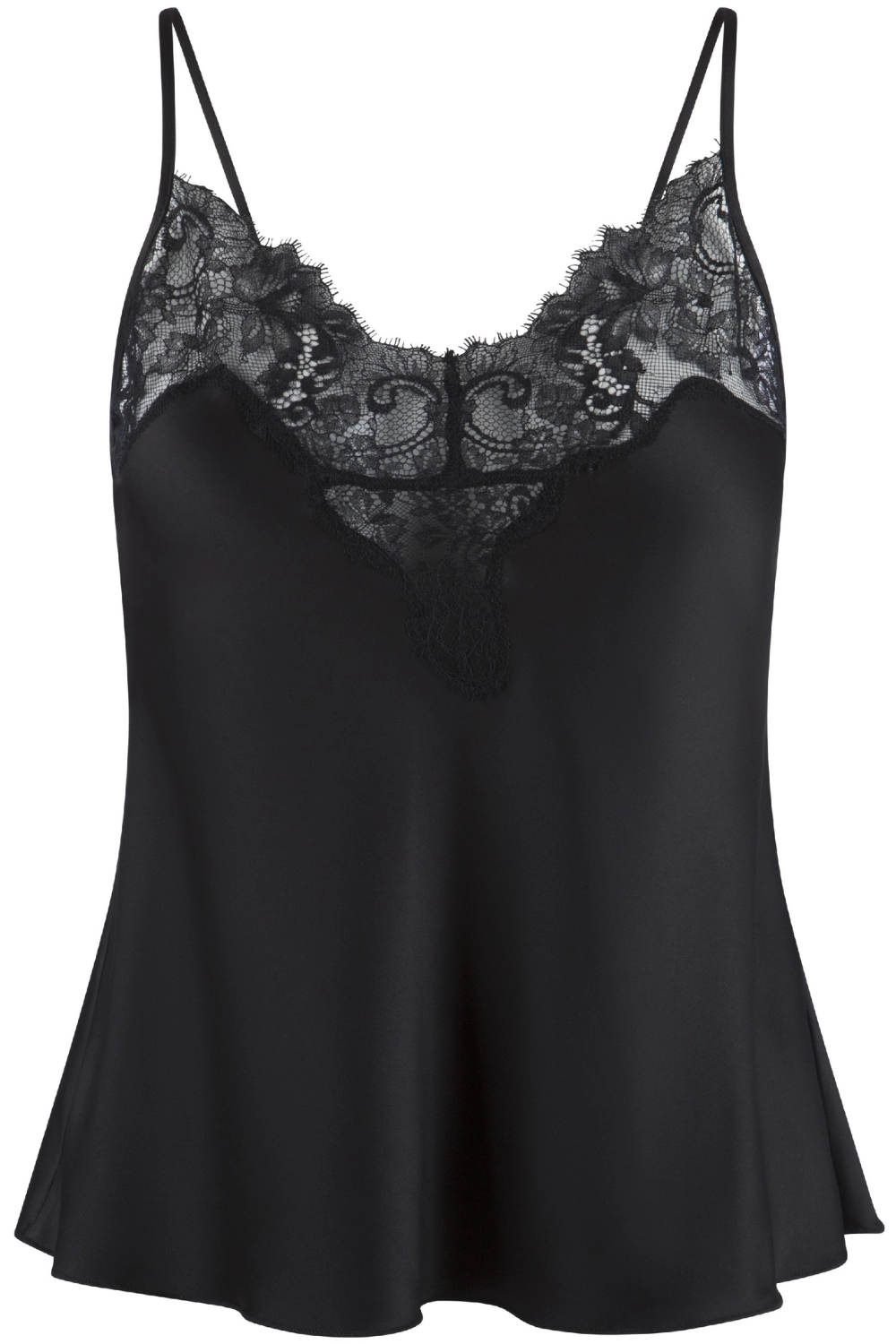 Lace Trimmed Satin Camisole