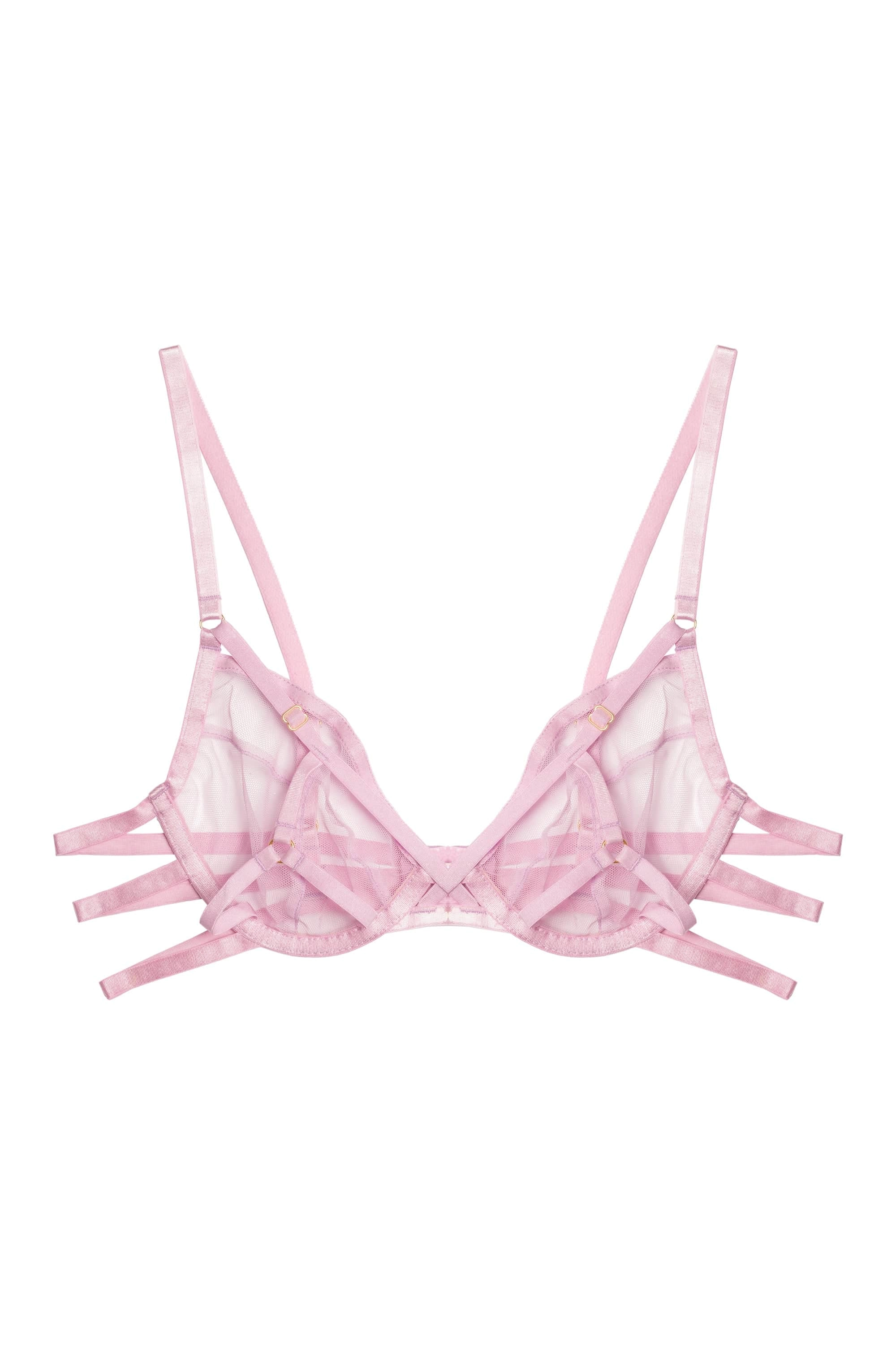 Naya Lilac Mesh Wired Plunge Bra