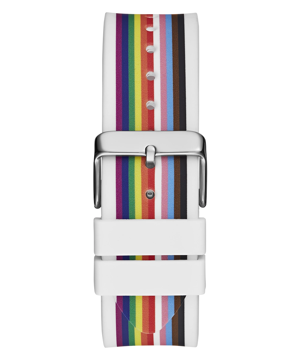 Pride Limited Edition GUESS Mens White Rainbow Analog Watch