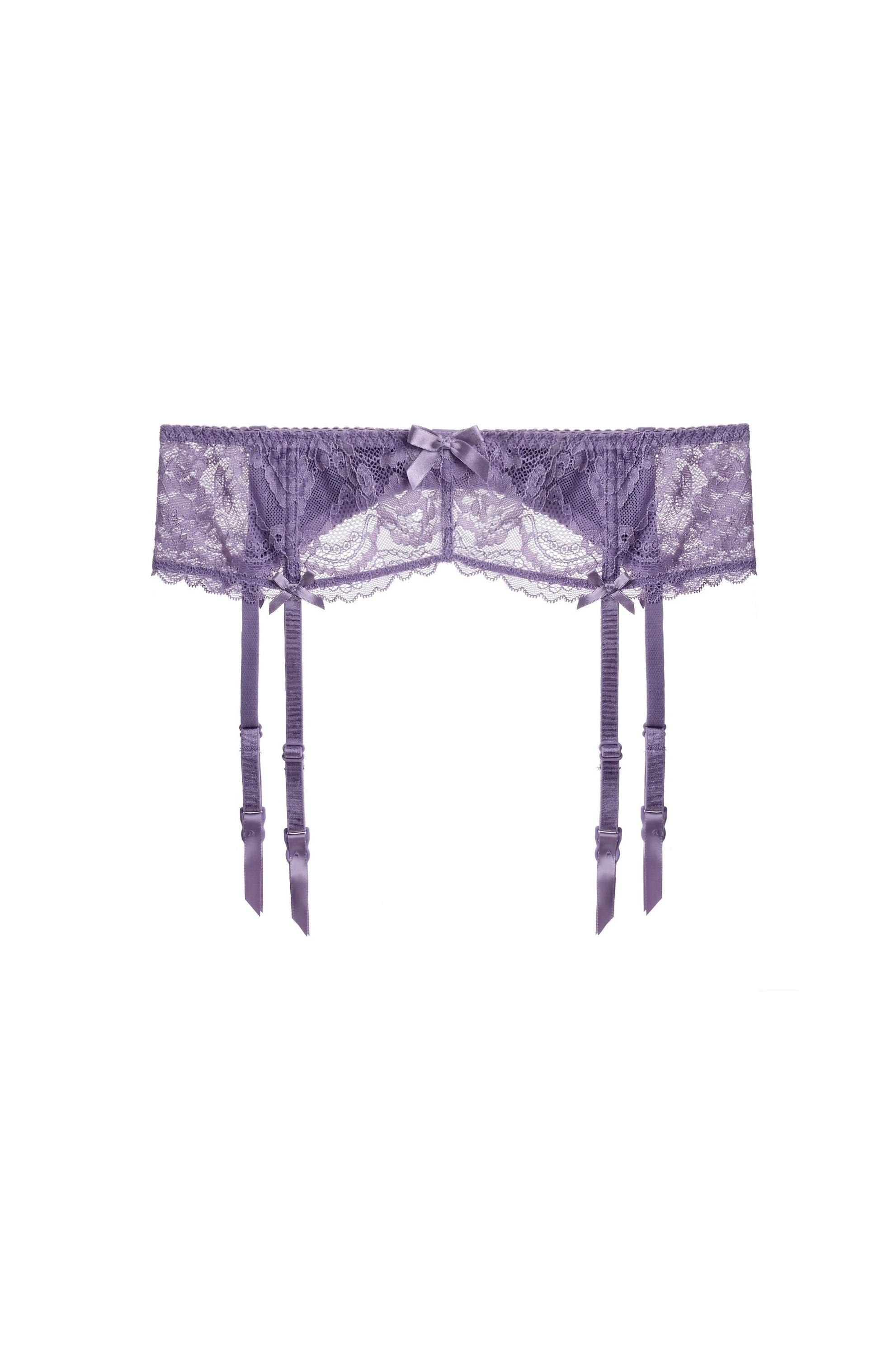 Sexy Purple Floral Lace Trim Garter Lingerie