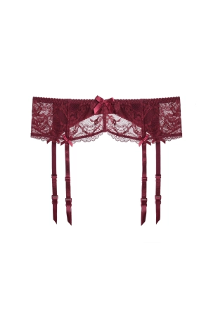 Sexy Red Floral Lace Trim Garter Lingerie