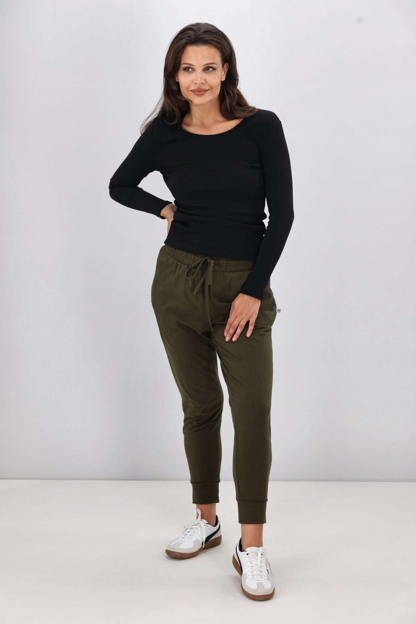 Shine On Essentials Full Length Jogger Olive