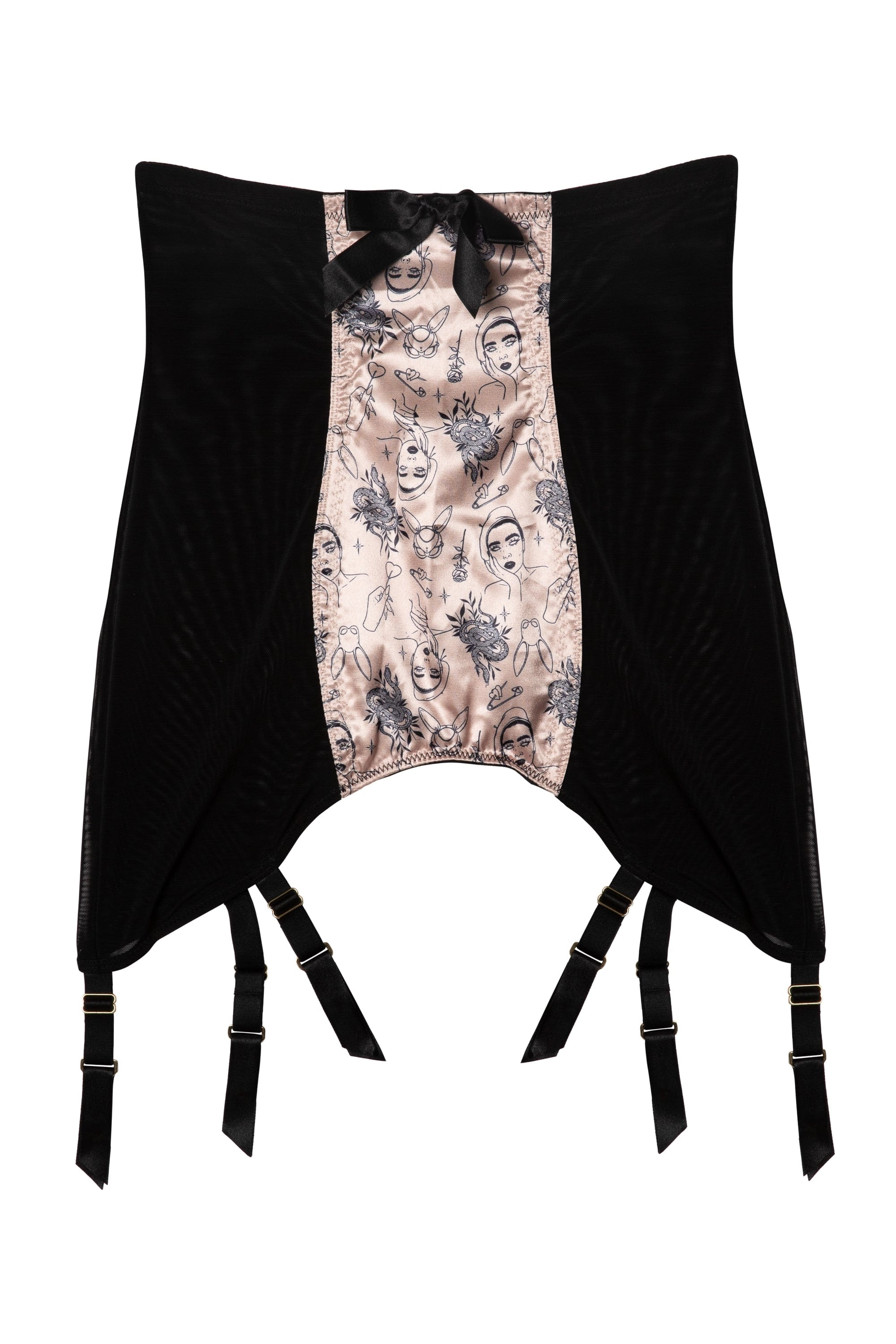 Tattoo Print Black Girdle